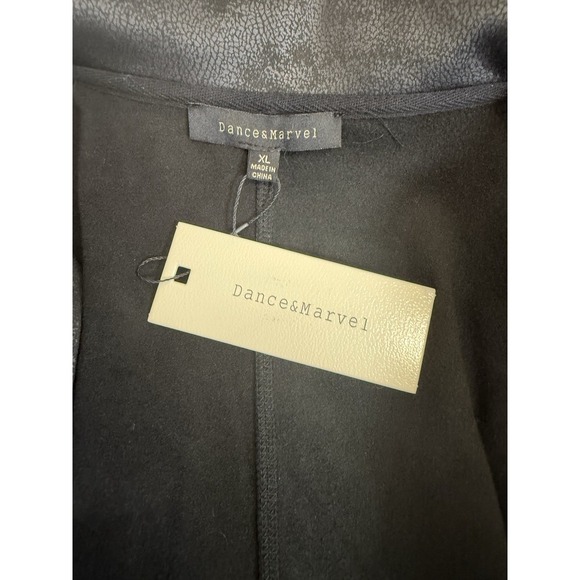 NWT Dance&Marvel Black Asymmetrical Zip Biker Jacket XL Zipped Pockets DMJ1378 - Picture 6 of 7